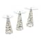 Silver Accent Table with Tempered Glass Tabletops Set